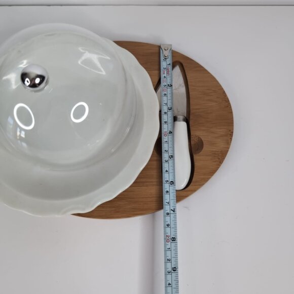 Vintage Japan Ceramic Wood Platter Knife Cheese Charcuterie Serving Set - Picture 8 of 9